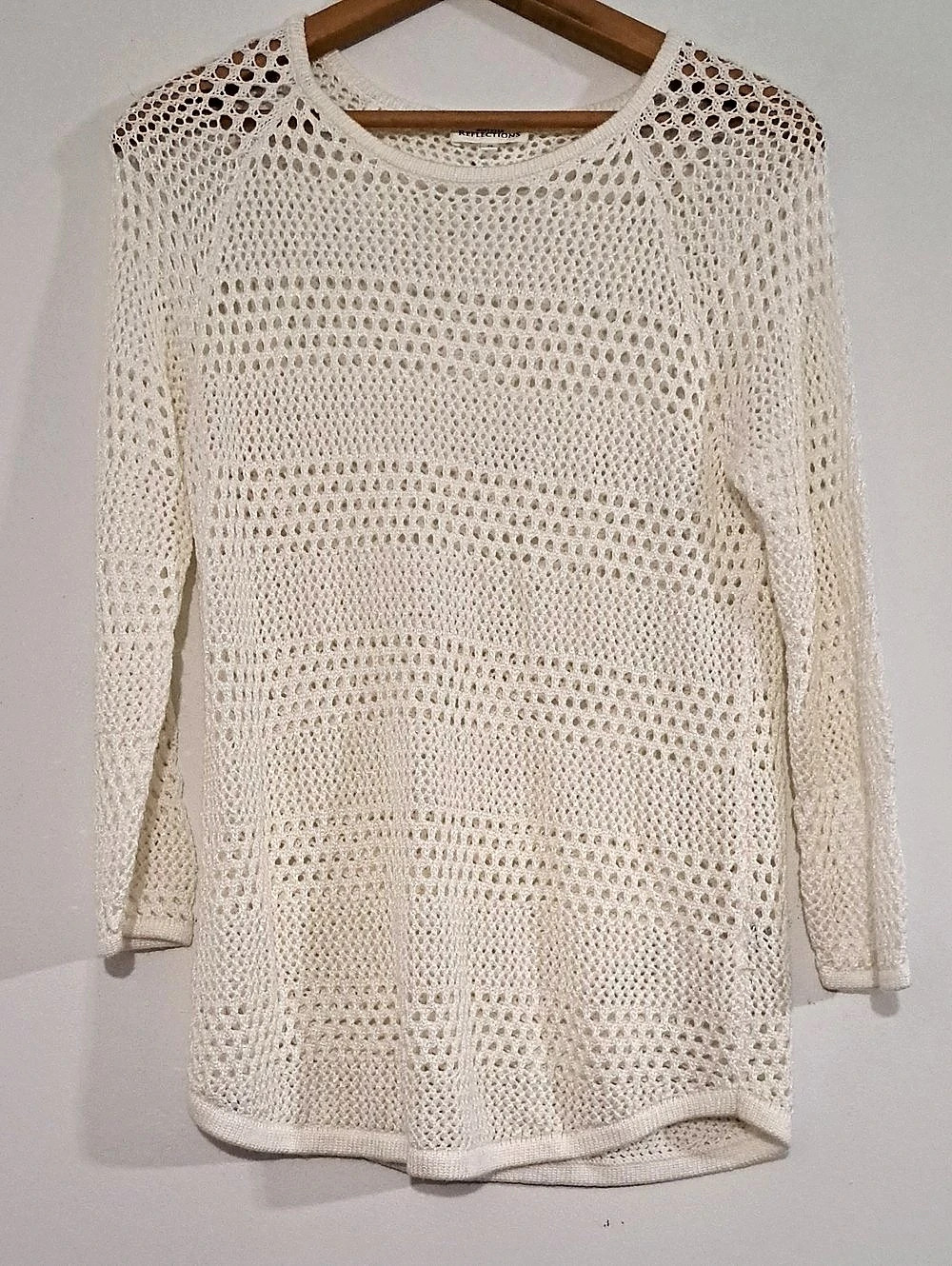 Northern Reflections Open Knit Crew Neck Sweater Size Medium